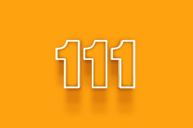 turuncu arkaplanda beyaz 111 numara 3d resim
