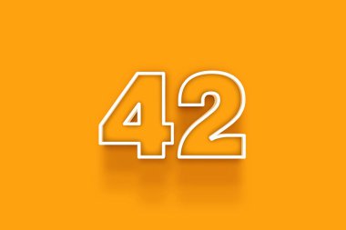 Turuncu arkaplanda beyaz 42 numara 3d çizim