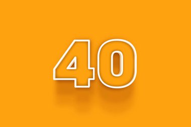 turuncu arkaplanda beyaz 40 numara 3d illüstrasyon
