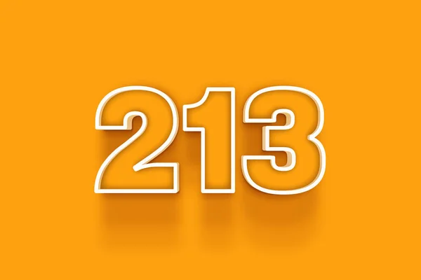 White 213 Number Illustration Orange Background — Stock Photo, Image