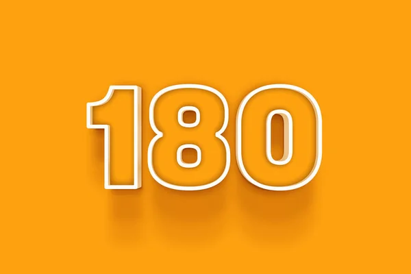 Weiß 180 Zahl Abbildung Auf Orangefarbenem Hintergrund — Stockfoto
