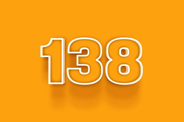 白138番オレンジの背景の3Dイラスト — ストック写真