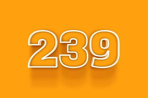 橙色背景上的白色239号3D插图 — 图库照片
