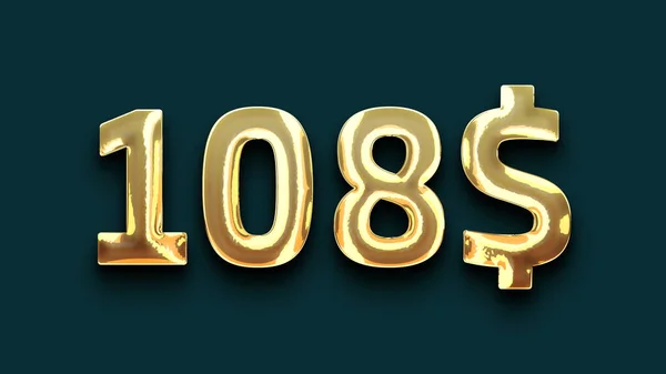 Etiqueta Preço Ouro 108 Dólares Ilustração Para Varejo — Fotografia de Stock