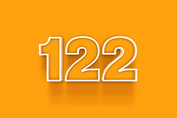 Biały 122 Liczba Ilustracja Pomarańczowym Tle — Zdjęcie stockowe