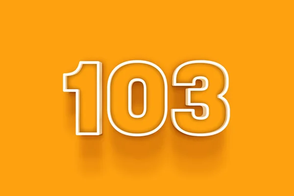 Bianco 103 Numero Illustrazione Sfondo Arancione — Foto Stock