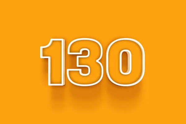 Λευκό 130 Αριθμός Εικονογράφηση Πορτοκαλί Φόντο — Φωτογραφία Αρχείου
