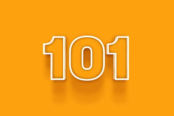 Wit 101 Nummer Illustratie Oranje Achtergrond — Stockfoto