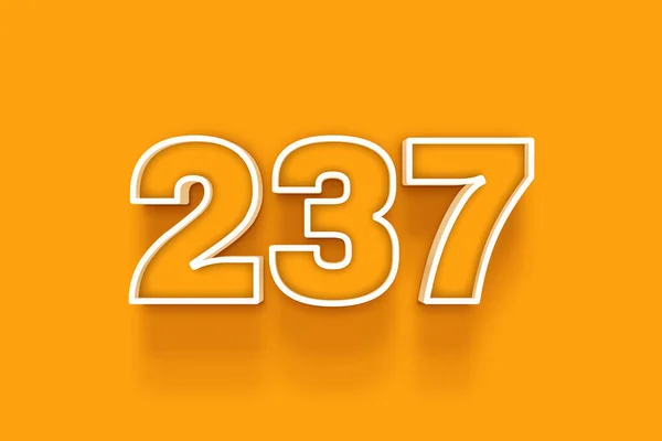 Λευκό 237 Αριθμός Εικόνα Πορτοκαλί Φόντο — Φωτογραφία Αρχείου