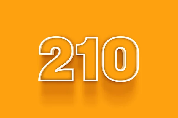 Wit 210 Nummer Illustratie Oranje Achtergrond — Stockfoto
