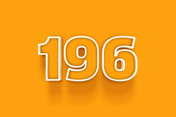 Белый 196 Число Иллюстрация Оранжевом Фоне — стоковое фото