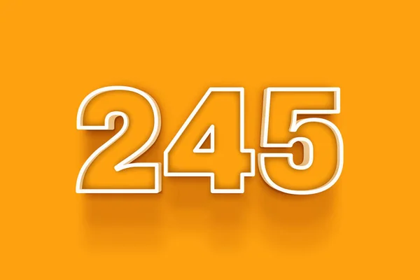 橙色背景上的白色245号3D插图 — 图库照片