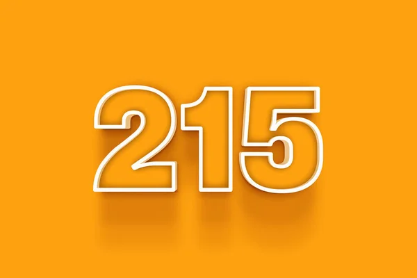 White 215 Number Illustration Orange Background — Stock Photo, Image