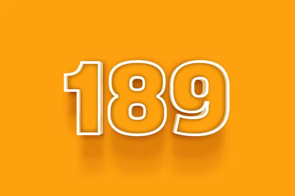 Biały 189 Liczba Ilustracja Pomarańczowym Tle — Zdjęcie stockowe