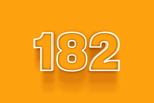 Λευκό 182 Αριθμός Εικονογράφηση Πορτοκαλί Φόντο — Φωτογραφία Αρχείου