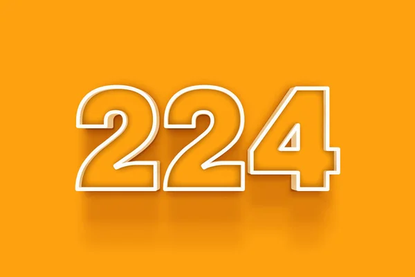 Λευκό 224 Αριθμός Εικονογράφηση Πορτοκαλί Φόντο — Φωτογραφία Αρχείου