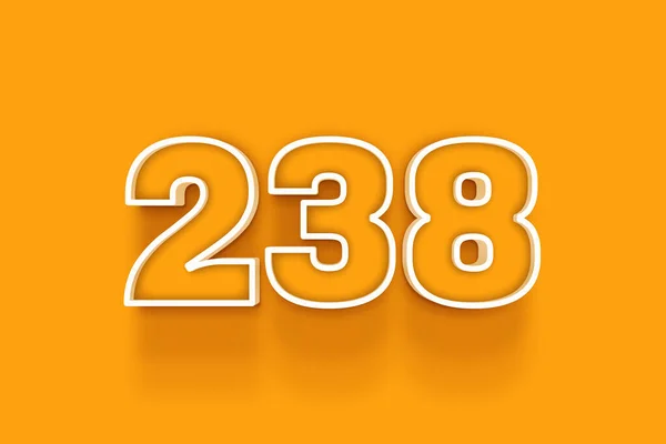 White 238 Number Illustration Orange Background — Stock Photo, Image