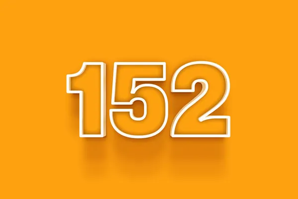 Λευκό 152 Αριθμός Εικονογράφηση Πορτοκαλί Φόντο — Φωτογραφία Αρχείου