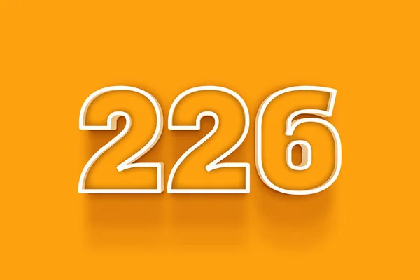 Белый 226 Число Иллюстрация Оранжевом Фоне — стоковое фото