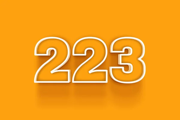オレンジ色の背景に白い223番の3Dイラスト — ストック写真