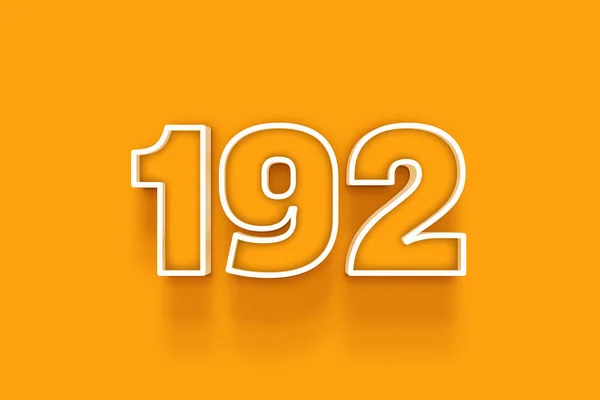 Белый 192 Число Иллюстрация Оранжевом Фоне — стоковое фото