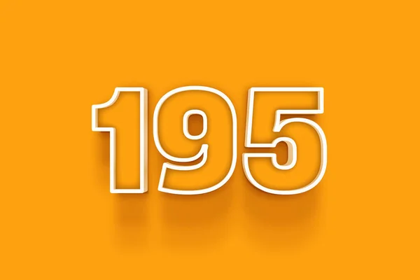 White 195 Number Illustration Orange Background — Stock Photo, Image