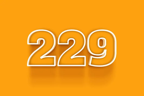 White 229 Number Illustration Orange Background — Stock Photo, Image