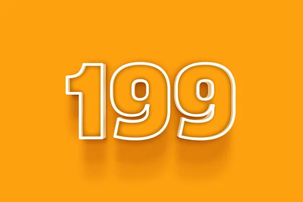 Wit 199 Nummer Illustratie Oranje Achtergrond — Stockfoto