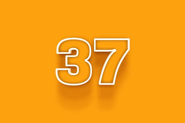 オレンジの背景に白い37番の3Dイラスト — ストック写真