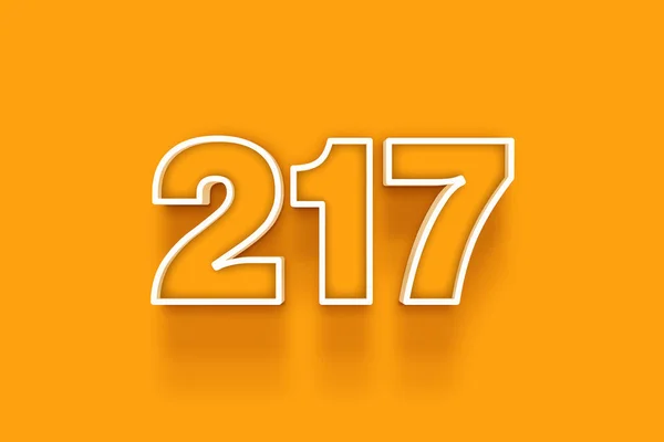 Wit 217 Nummer Illustratie Oranje Achtergrond — Stockfoto