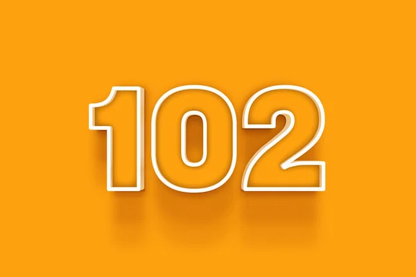 Blanc 102 Numéro Illustration Sur Fond Orange — Photo