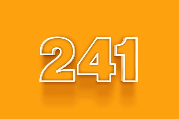 Weiß 241 Zahl Abbildung Auf Orangefarbenem Hintergrund — Stockfoto