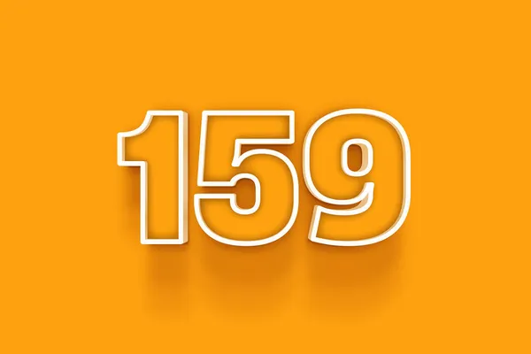 Numer 159 Pomarańczowym Tle — Zdjęcie stockowe