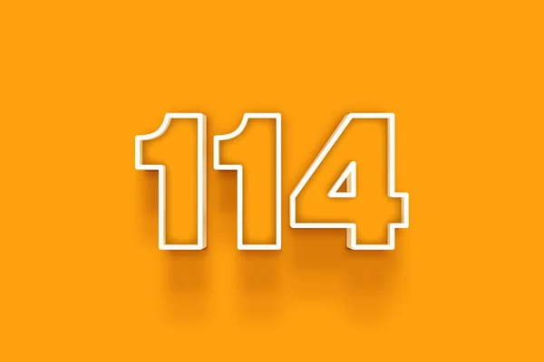 Vit 114 Nummer Illustration Orange Bakgrund — Stockfoto