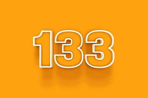 Белый 133 Номер Иллюстрация Оранжевом Фоне — стоковое фото