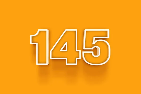 Wit 145 Nummer Illustratie Oranje Achtergrond — Stockfoto