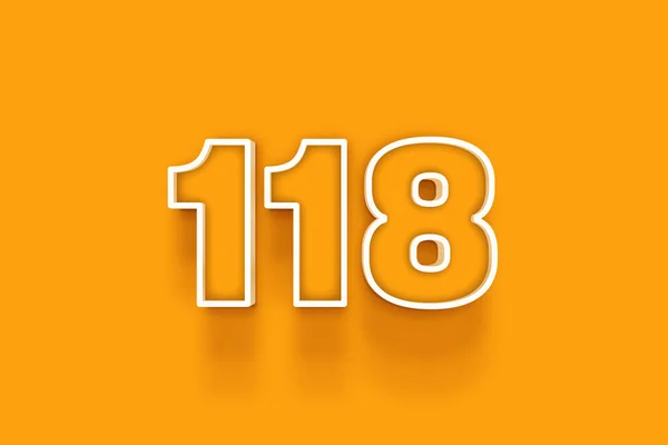 Wit 118 Nummer Illustratie Oranje Achtergrond — Stockfoto