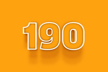 Turuncu arkaplanda beyaz 190 numara 3d illüstrasyon