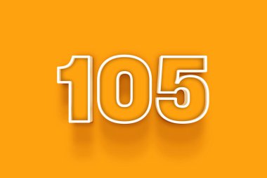 turuncu arkaplanda beyaz 105 numara 3d resim