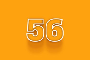 turuncu arkaplanda beyaz 56 numara 3d resim
