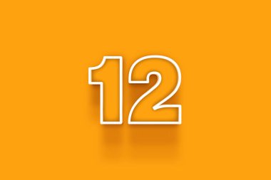 Turuncu arkaplanda 3d 12 numara