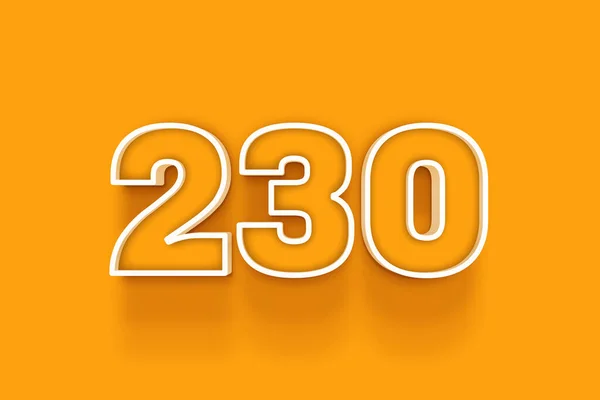 Weiß 230 Zahl Abbildung Auf Orangefarbenem Hintergrund — Stockfoto