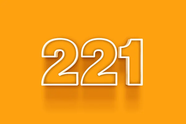 Белый 221 Число Иллюстрация Оранжевом Фоне — стоковое фото