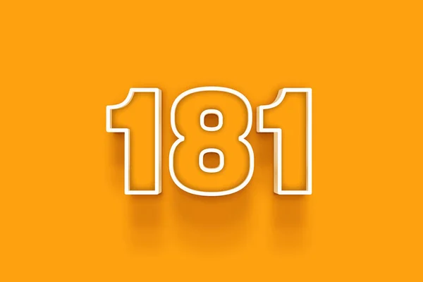 Vit 181 Nummer Illustration Orange Bakgrund — Stockfoto