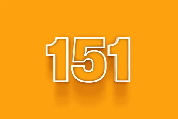 White 151 Number Illustration Orange Background — Stock Photo, Image