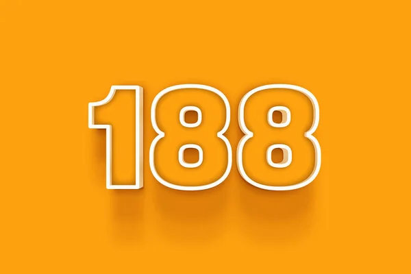 Bílé 188 Číslo Ilustrace Oranžovém Pozadí — Stock fotografie