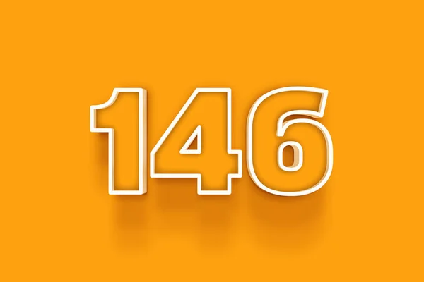 Vit 146 Nummer Illustration Orange Bakgrund — Stockfoto