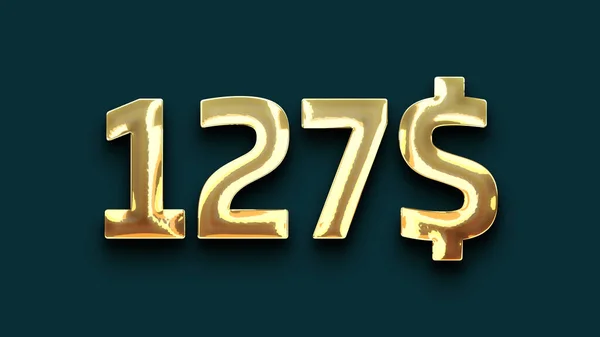 Etiqueta Preço Dourado 127 Dólares Ilustração Para Varejo — Fotografia de Stock