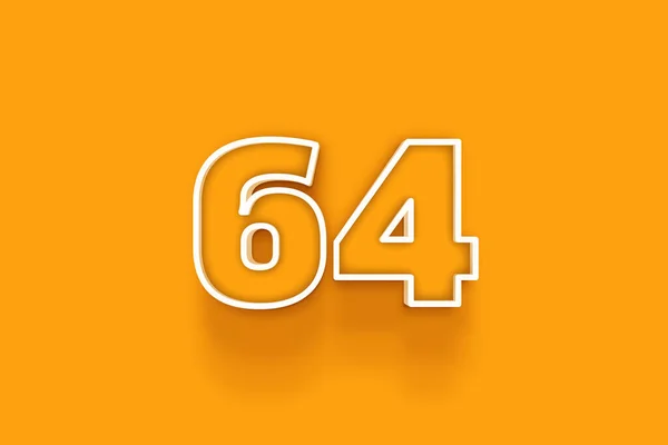 White Number Illustration Orange Background — Stock Photo, Image