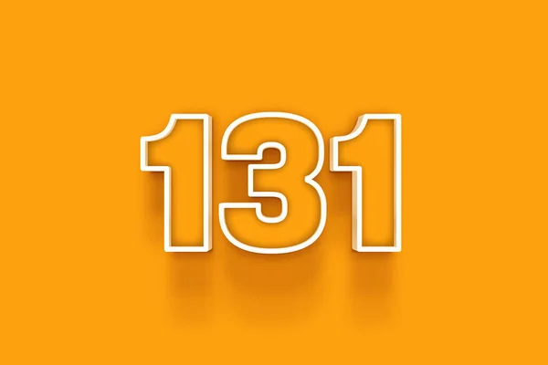 Белый 131 Число Иллюстрация Оранжевом Фоне — стоковое фото
